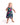 Child wearing a colorful floral dress on a white background