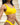 Kenny Flowers Watercolors Swim womens textured luxe crinkle stretch yellow sporty bikini top