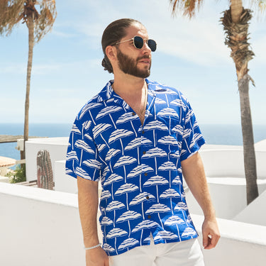 Light Gray The Fontelinas - Blue Short Sleeve Shirt