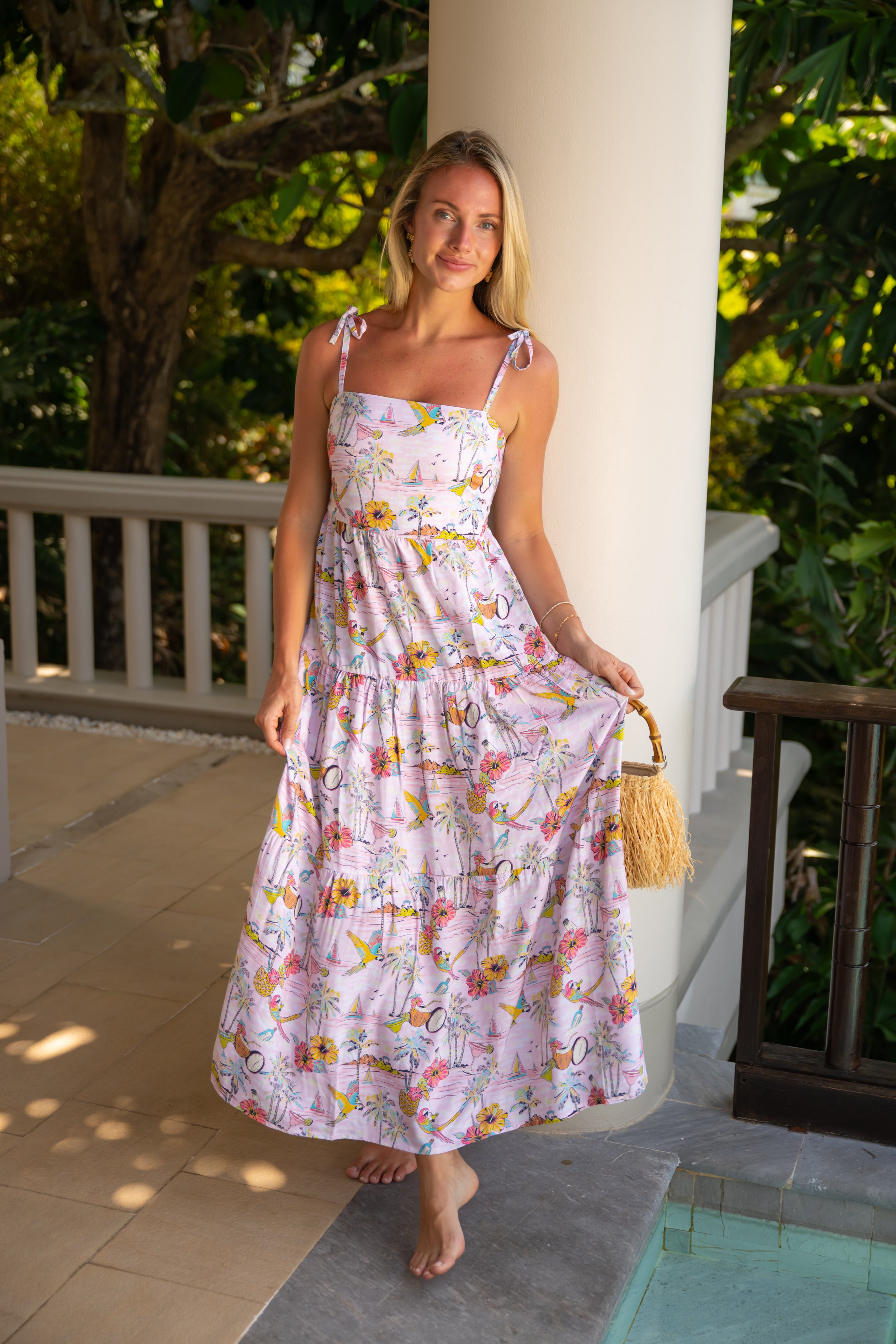 pink beach dresses Margaritaville by Kenny Flowers – Wastin' Away Again - Pink – Resort Dress