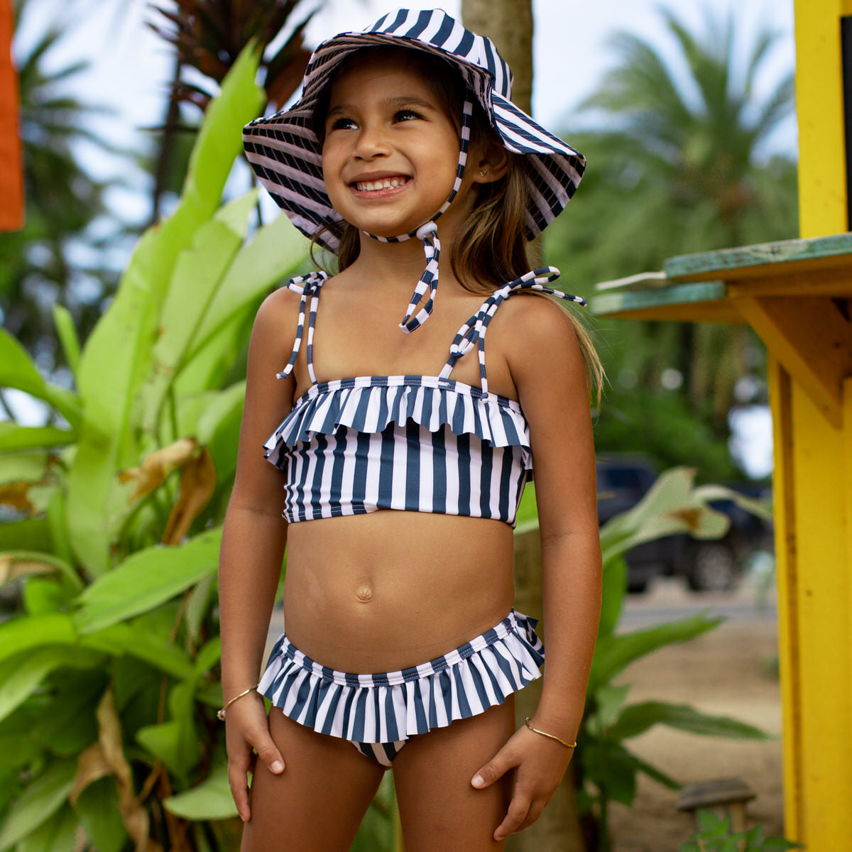 child kids bikini models Hawaiian Kids Swimwear | The Hamptons - Girls Ruffle Bikini UPF 50+ – Kenny Flowers