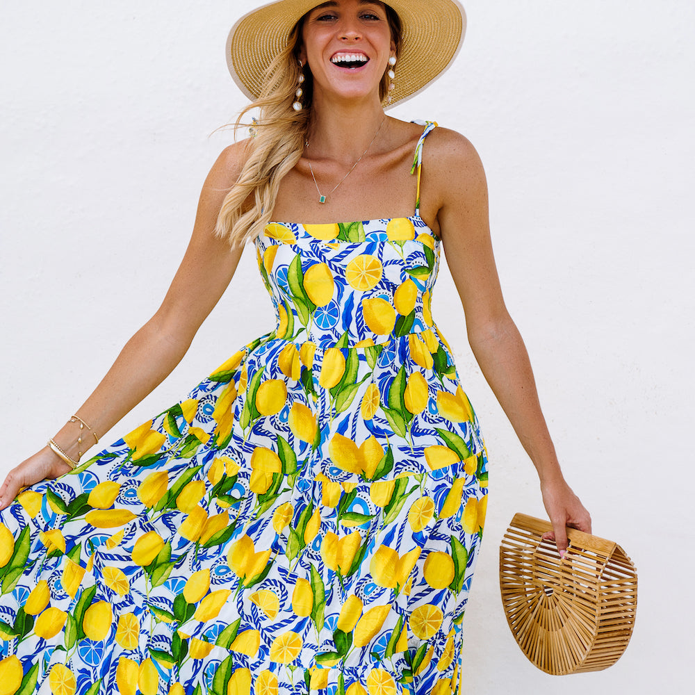 The Positano - Resort Dress by Kenny Flowers | Lemon Print Maxi Dress