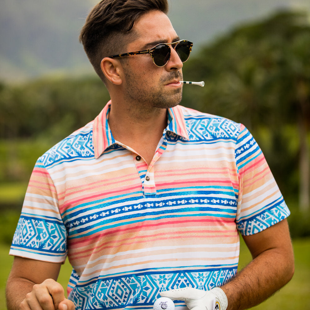 The Fairway Fiesta - Patterned Golf Shirt by Kenny Flowers