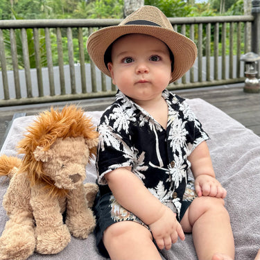 Rosy Brown The Moon Shine Mini - Boys Hawaiian Shirt