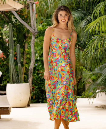 The Caribbean - Silk Sweetheart Dress
