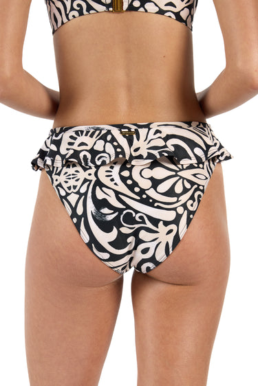 The Mallorca - Banded Sporty Bikini Bottom with Ruffle