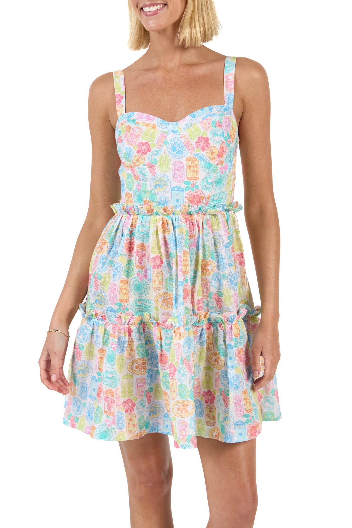 Passport to Paradise Linen Sweetheart Dress