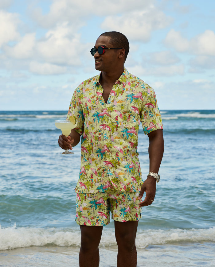 Margaritaville by Kenny Flowers – The Match Your Parrots - Teal – Swim Trunks