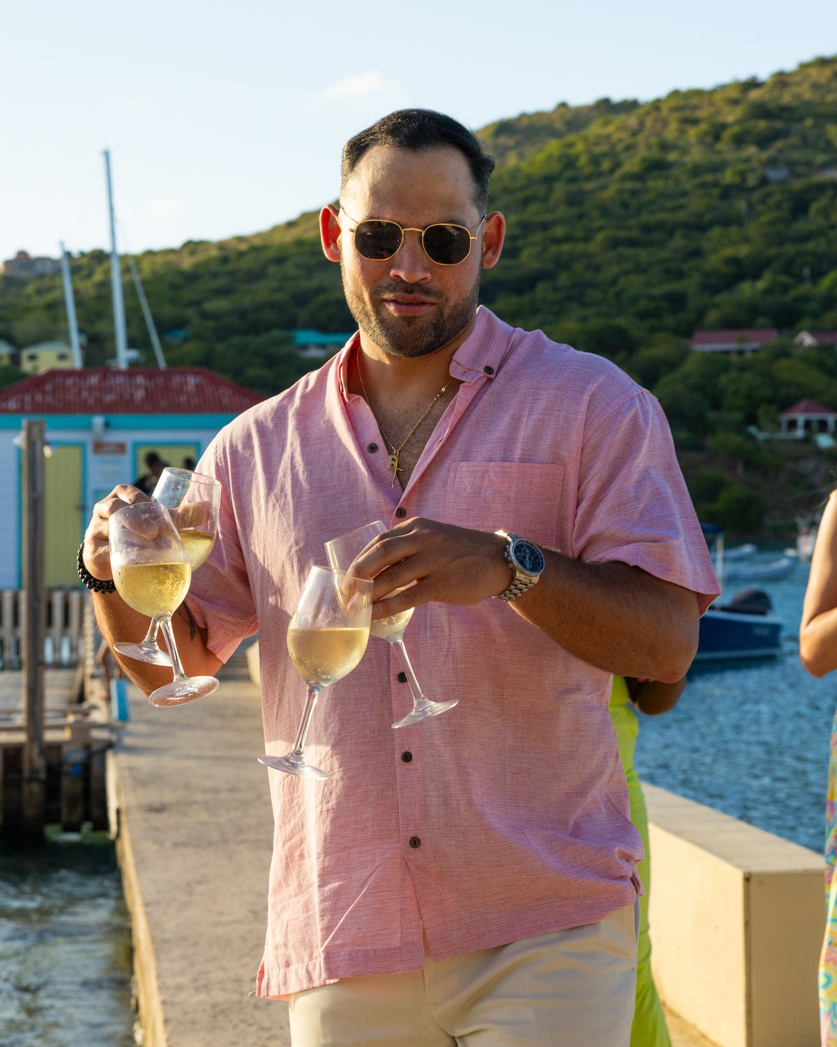 Rosé Blusher Short Sleeve Linen Shirt