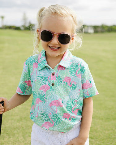 Kenny flowers country club kids sunshine state pink flamingo golf polo matching family golf outfits