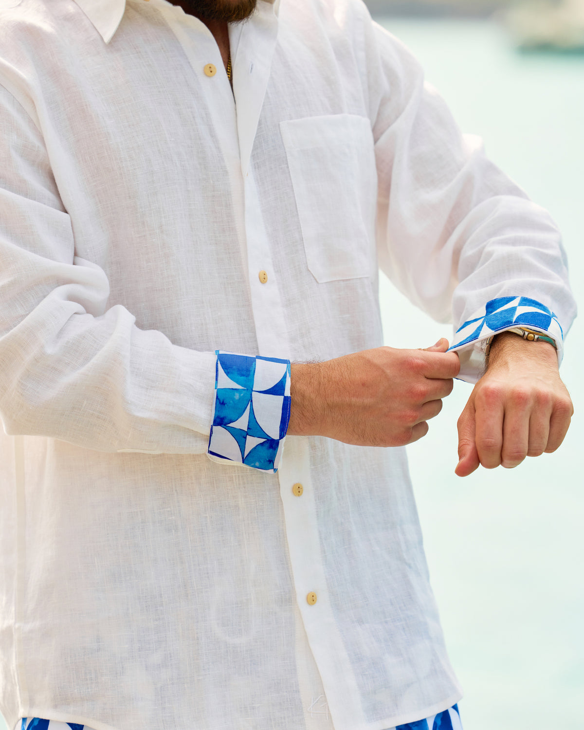 Greece Long Sleeve Linen Shirt