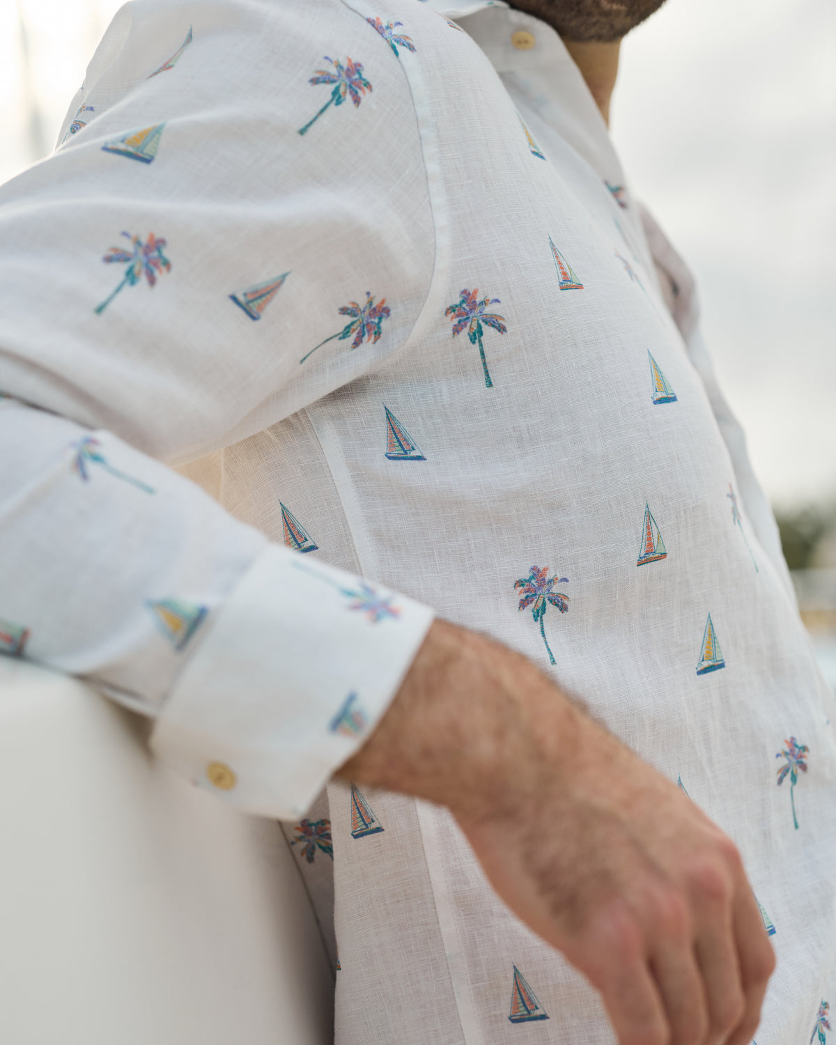Yacht Club Long Sleeve Linen Shirt