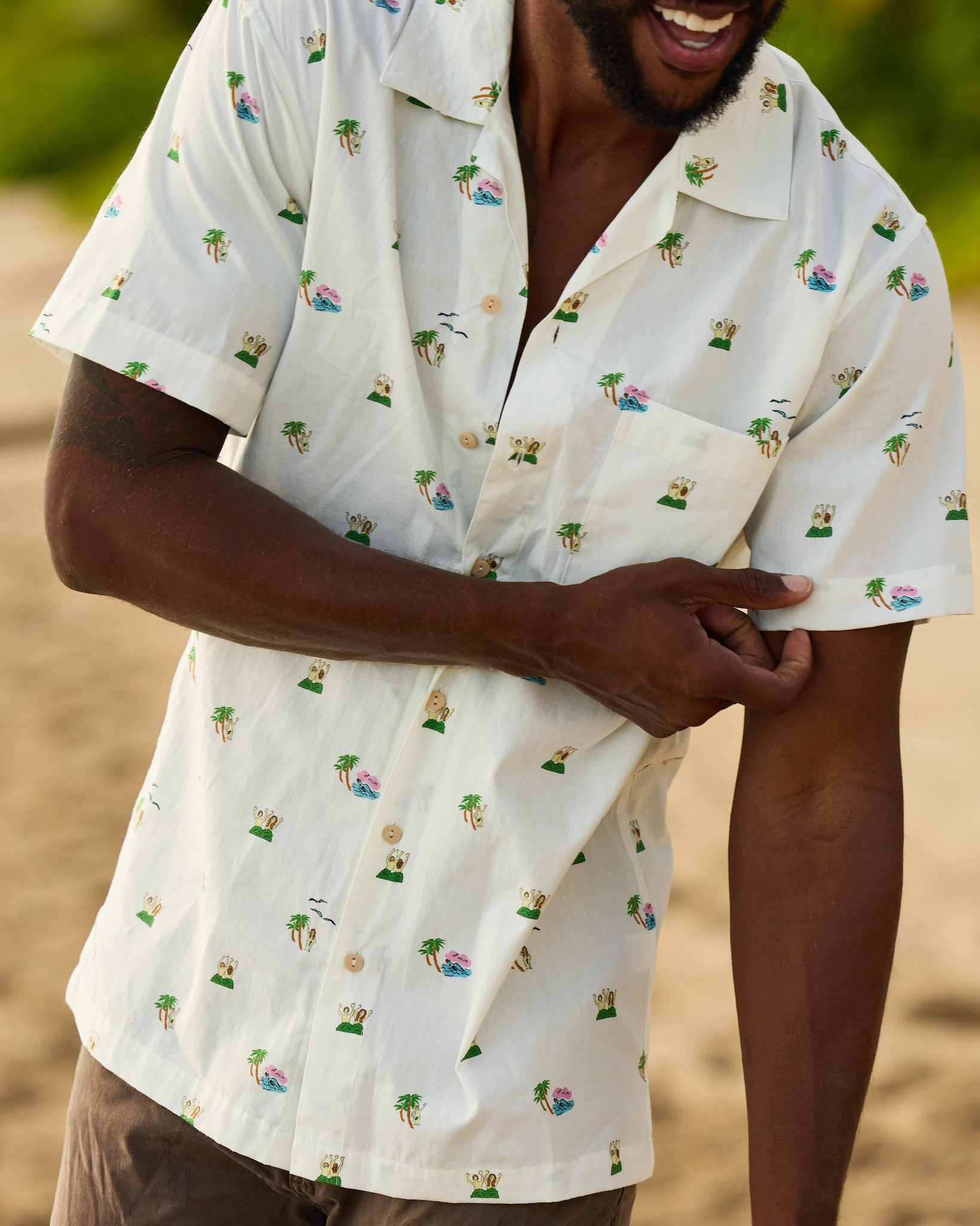 Private Island Camp Collar Short Sleeve Shirt