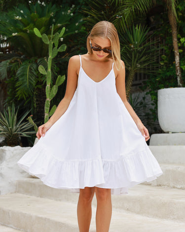 Kenny Flowers womens jetset white mini swing dress