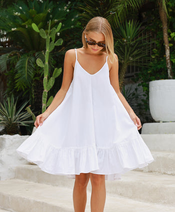 Kenny Flowers womens jetset white mini swing dress