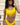 Kenny Flowers Watercolors Swim womens textured luxe crinkle stretch yellow sporty bikini top