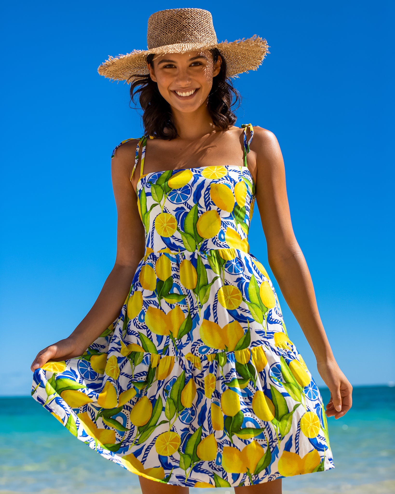 Positano Lemon Pattern Dress Kenny Flowers The Positano Women's Mini Resort Dress Positano Lemon Pattern Dress Kenny Flowers The Positano Women's Mini Resort Dress