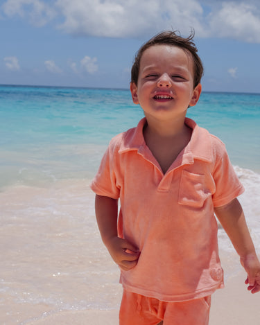 The Tropicana - Boys Coral Terry Polo