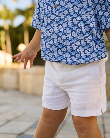 The Casa Blanca - Boys White Linen Shorts