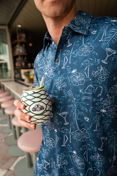 The 19th Hole - Navy Golf Shirt