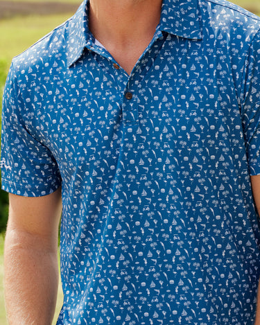 Margaritaville by Kenny Flowers – The Afternoon Golf - Navy Golf Shirt