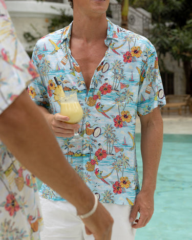 Margaritaville by Kenny Flowers – Wastin' Away Again - Blue – Short Sleeve Shirt