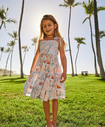 Kenny Flowers island time girls white resort dress in collaboration with Mauna Kea