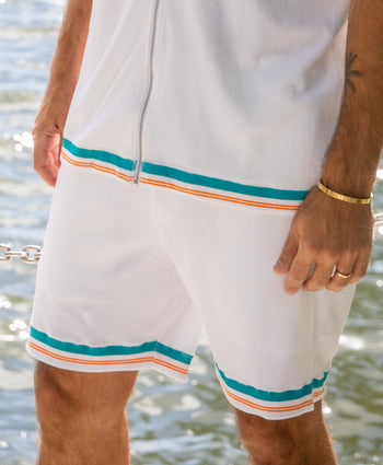 Kenny Flowers mens dolce vita 100% Pima Cotton white terry shorts