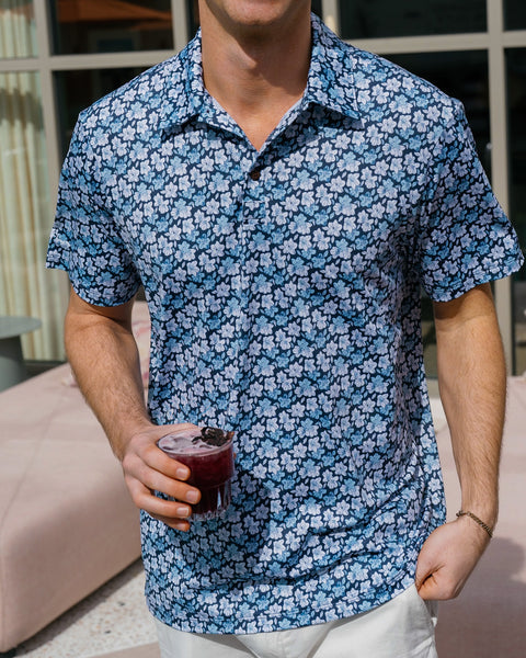 CPG GOLF 花柄 ネイビー シャツ サイズ3 The Azaleas - Navy Golf Shirt – Kenny Flowers