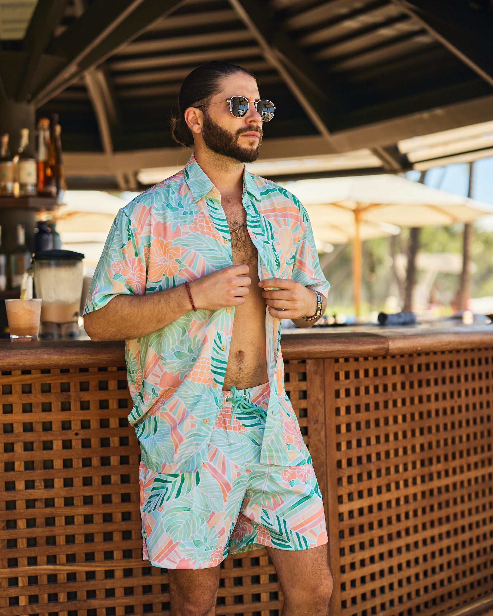 Coofandy Hawaiian Matching Outfit UOUA Men's Beach Piece Outfits