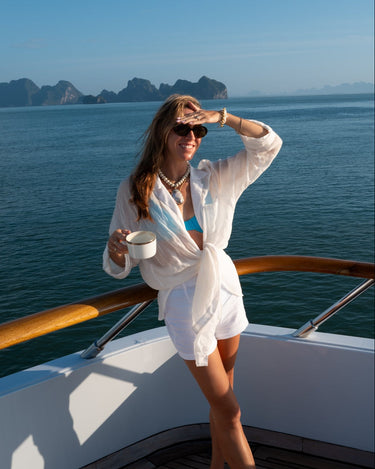 The Riviera Tunic - Sheer White Women's Cover Up Shirt