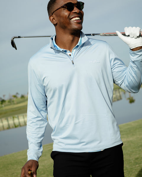Sky Blue Quarter Zip Pullover - The Kiawah – Kenny Flowers
