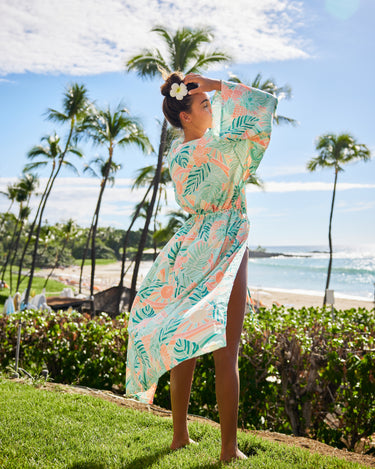 Kenny Flowers womens long sleeve hawaii kimono swimsuit coverup