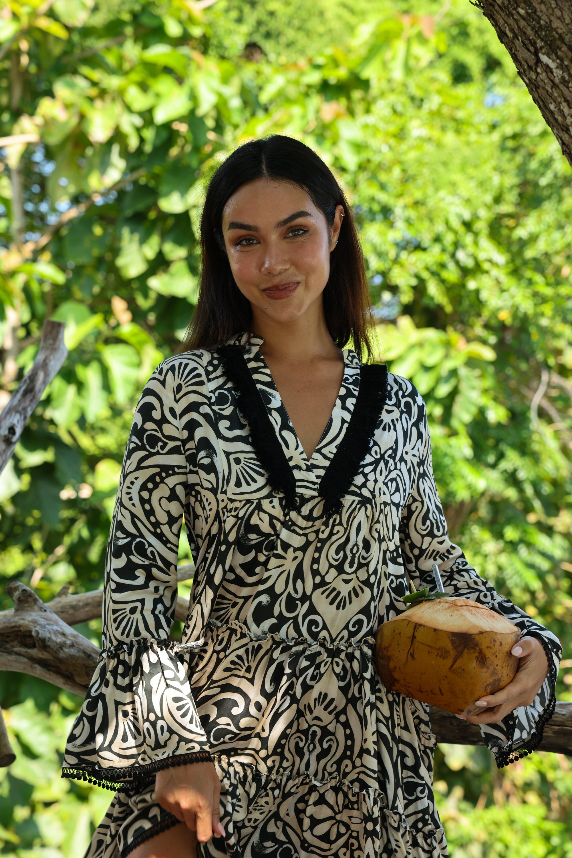 ladies tunic dress Dresses, Tunic Dress, Women's Dresses, Ladies Tunics, Ethnic Dress, Black with Turquoise, XS S , 3/4 Sleeve Dress, V Neck