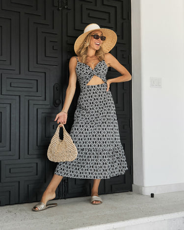 Buy Black 100% Cotton Bandeau Cut-Out Midi Summer Dress from Next Poland