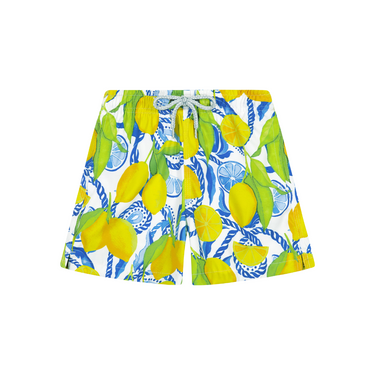 boys yellow lemon kids swim trunks 