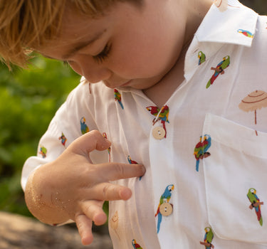 The Parrots and Palapas - Boys Hawaiian Shirt