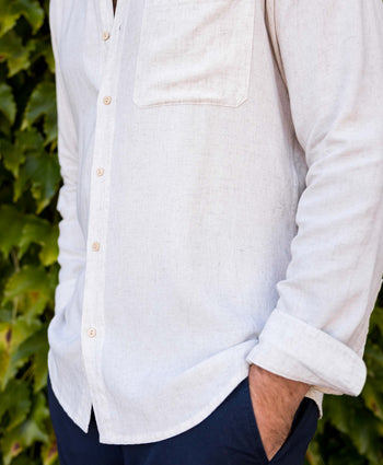The Taste Maker - Long Sleeve Linen Blend Shirt