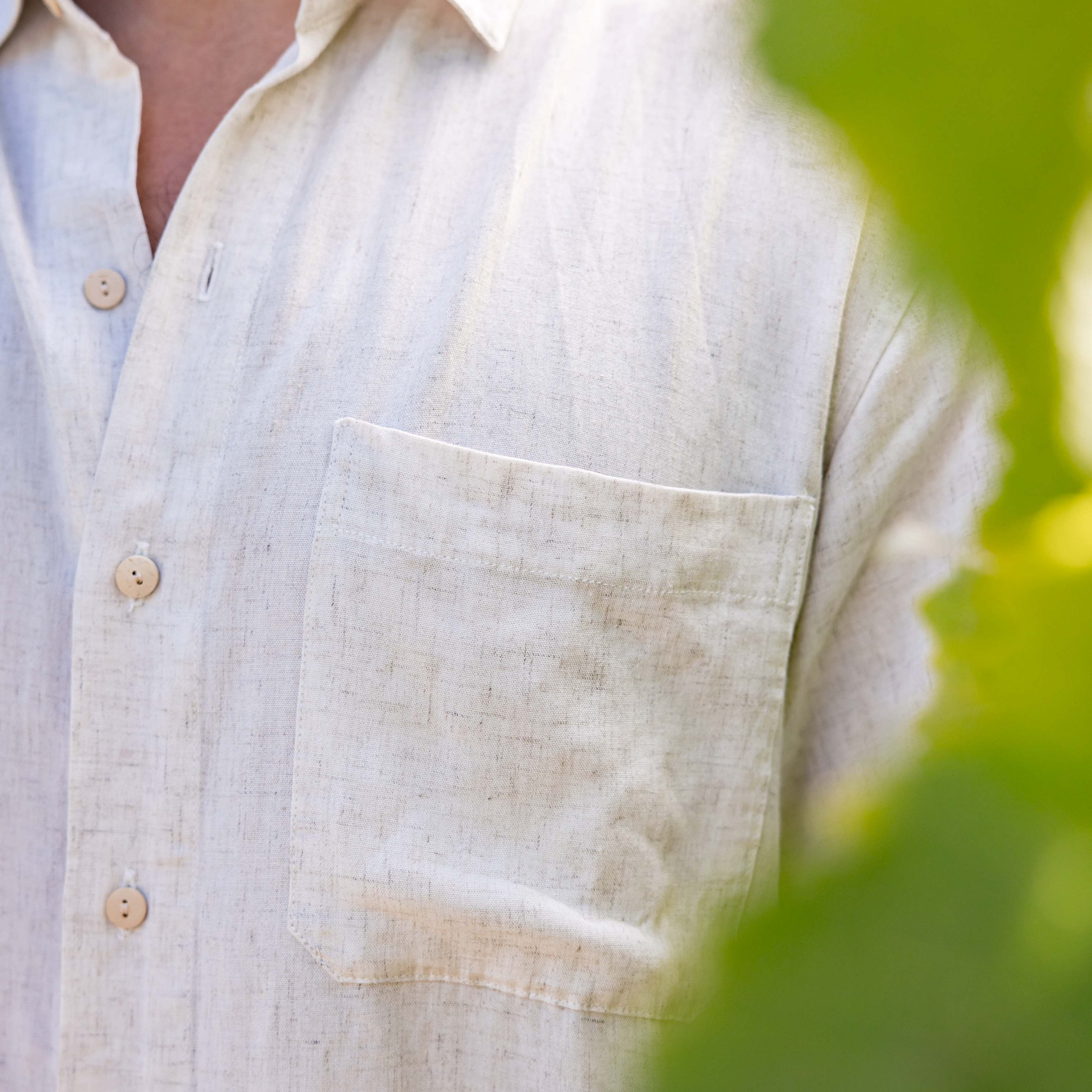 Men's Short Sleeve Linen Shirt  The Casa Blanca by Kenny Flowers