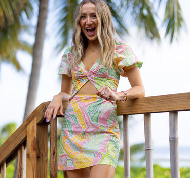 The Bahamas - Puff Sleeve Mini Dress