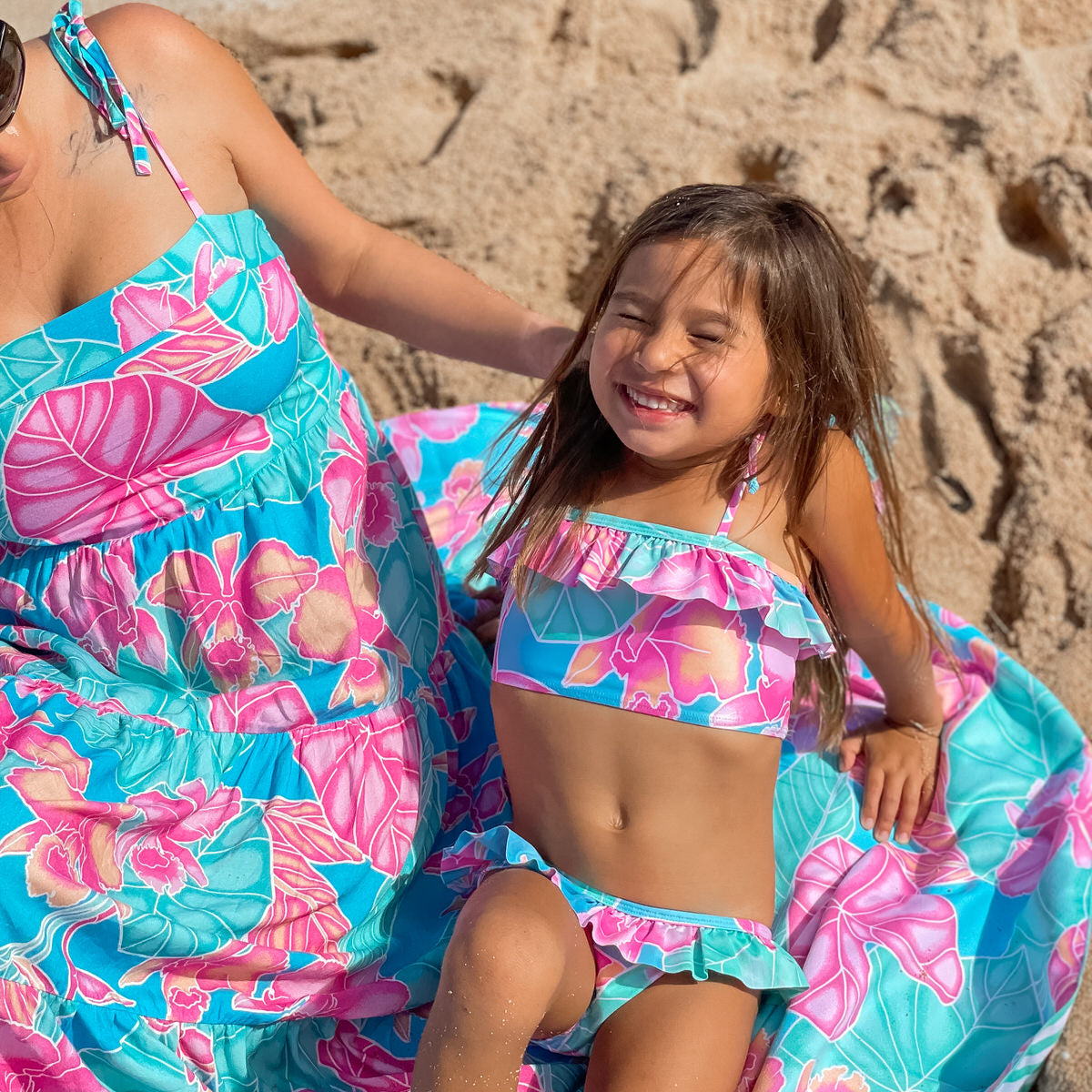 Hawaiian Kids Swimwear  The Maui - Girls Ruffle Bikini UPF 50+