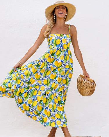 The Positano - Resort Dress by Kenny Flowers | Lemon Print Maxi Dress