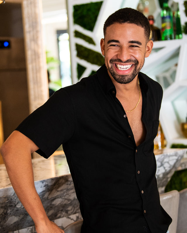 Black Short Sleeve Button Down Shirt | The Blackout by Kenny Flowers