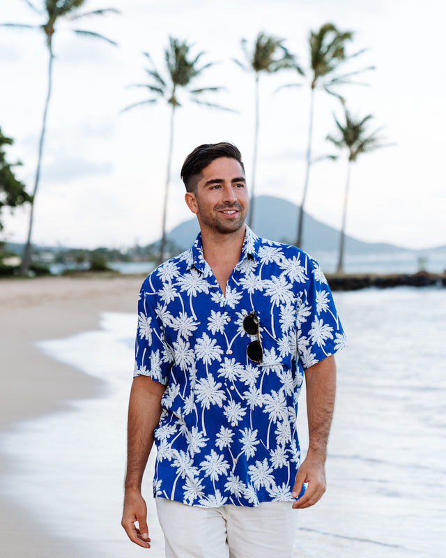 The Blue Moon Shine by Kenny Flowers | Mens Hawaiian Shirt
