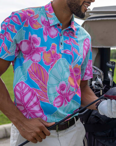 The Slice of Paradise - Mens Golf Shirt by Kenny Flowers Blue / XXXL