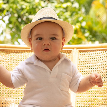 Tan The Casa Blanca - Boys White Terry Polo