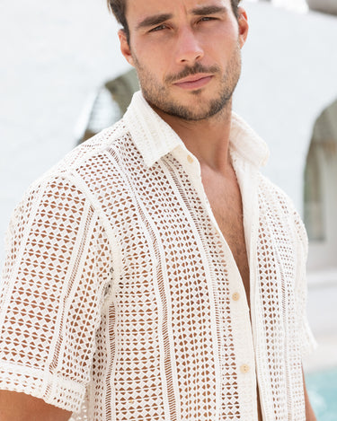 La Brisa - Short Sleeve Crochet Shirt – Kenny Flowers