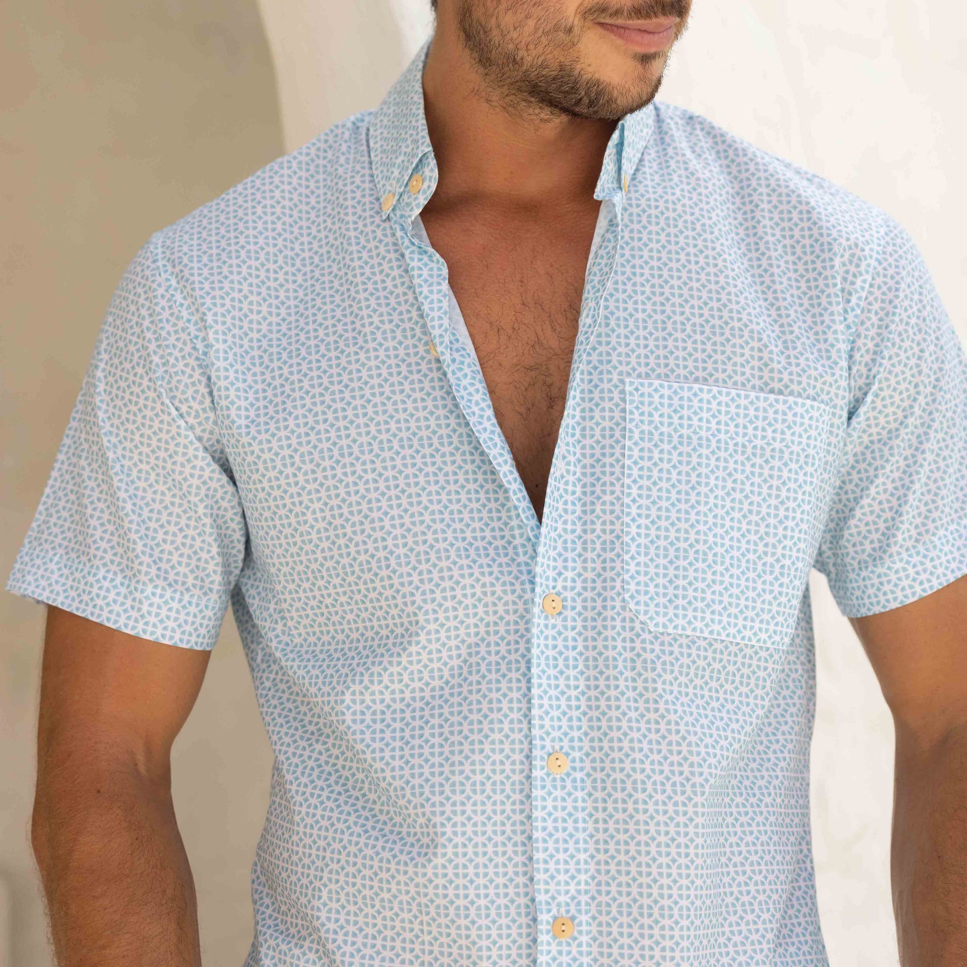 Maldives Short Sleeve Slim Fit Cotton Shirt