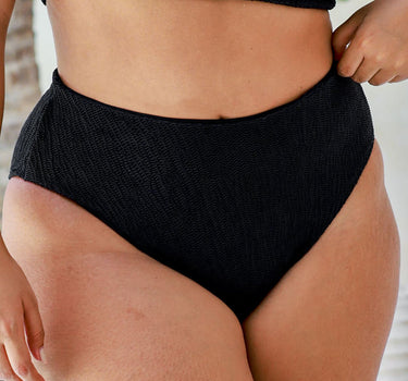 The Mykonos - Luxe Crinkle Stretch High Waist Bikini Bottom