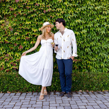Dark Slate Gray The Jetset - White Bandeau Maxi Dress